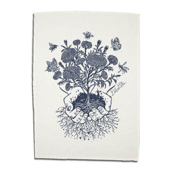 Marigold Connection - 75% Linen 25% Cotton Tea Towel  Thumbnail